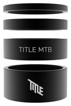 Set aluminium stuurpenafstandhouders Title 1 1/8″ zwart