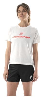 Compressport Podium Women's White Short Sleeve T-Shirt