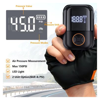 Compresseur À Air Portatif, 150Psi Mini Pompe Air Électrique Numérique,Pompe À Air Portable