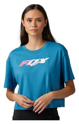 T-Shirt Fox Morphic Crop Femme Blueberry Bleu