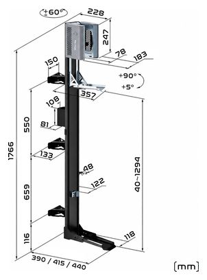Support Vélo Vertical Pivotant