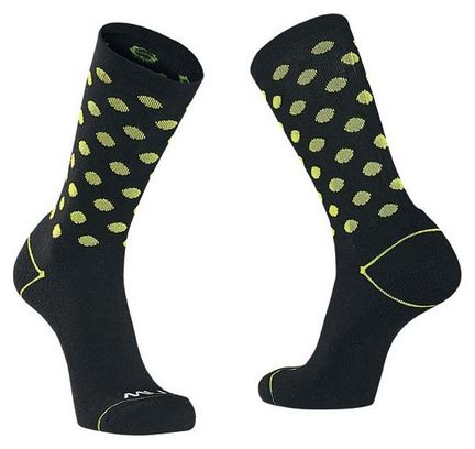 Pair of Northwave Core Sock Black Yellow Fluo Socks