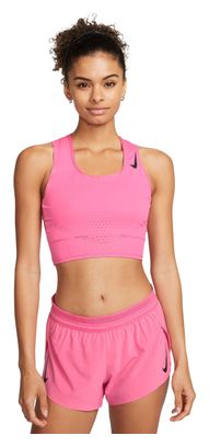 Nike Dri-Fit ADV AeroSwift Women's Pink White Crop Tank