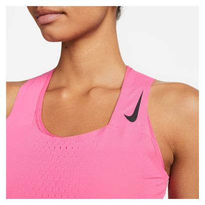Nike Dri-Fit ADV AeroSwift Women's Pink White Crop Tank