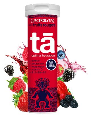Tube of 12 Effervescent Pastilles Tā Energy Electrolytes Red Fruits/Caffeine