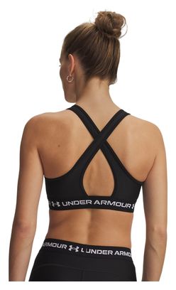 Under Armour Crossback Mid Sport-BH für Damen, schwarz