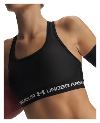 Under Armour Crossback Mid Sport-BH für Damen, schwarz