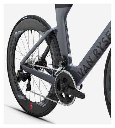 Van Rysel XCR Tri Triathlon Bike Sram Rival AXS 12S 700 mm Grigio Nero 2025