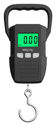 Digitale Hängewaage für Fahrradwerkstatt LCD 60 kg / 10 g – Edelstahlhaken, Akku und USB