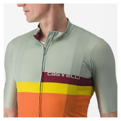 Maglia Castelli A Blocco a manica corta Verde/Arancio
