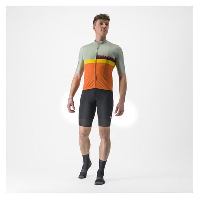 Maglia Castelli A Blocco a manica corta Verde/Arancio