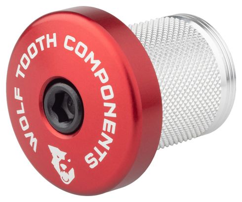 Wolf Tooth Compression Plug with Integrated Spacer Stem Cap 1 1/8'' Red