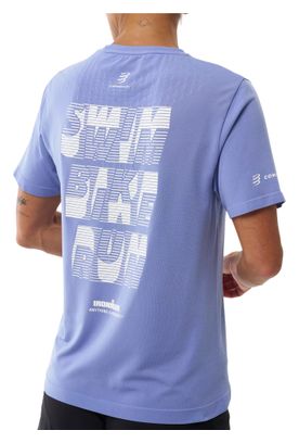 Compressport Training Ironman 2026 T-Shirt, blau/weiß, Damen
