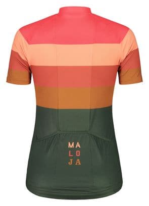 Maloja MadrisaM Women's Short Sleeve Jersey Green/Rose/Orange