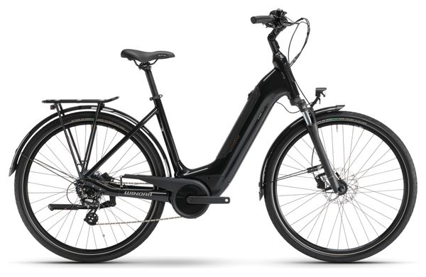 Bicicleta eléctrica urbana Winora Tria X7 Low Shimano Altus 7V 500 Wh 700 mm Negro