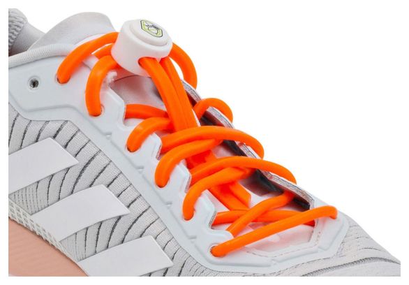 Lacets élastiques pour le running - silicone - orange fluo