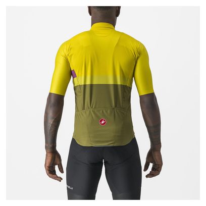 Castelli A Blocco Short Sleeve Jersey Yellow/Khaki