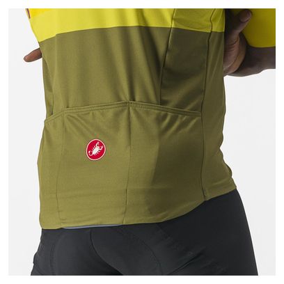 Castelli A Blocco Short Sleeve Jersey Yellow/Khaki