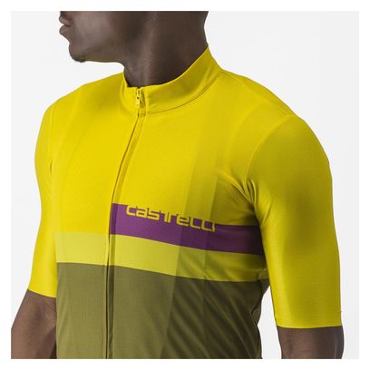 Castelli A Blocco Short Sleeve Jersey Yellow/Khaki