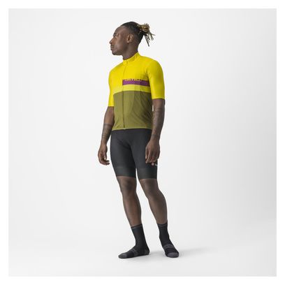 Castelli A Blocco Short Sleeve Jersey Yellow/Khaki