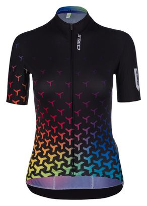 Damen Kurzarmtrikot Q36.5 G1 Good Vibes 2.0 Schwarz/Multi