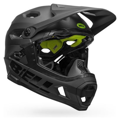 Bell Super DH Mips Helmet with Removable Chinstrap Matte Black Neon Green 2021