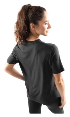 T-shirt fitness manches courtes femme Plan Noir