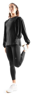 T-shirt fitness manches courtes femme Plan Noir