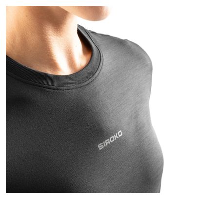 T-shirt fitness manches courtes femme Plan Noir