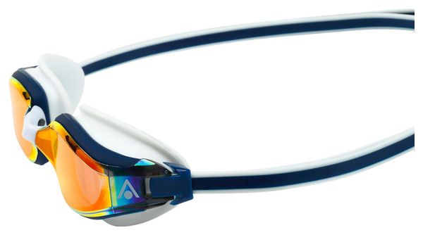 Aquasphere Fastlane Gafas de Natación Azul/Blanco - Lentes de Espejo Rojo
