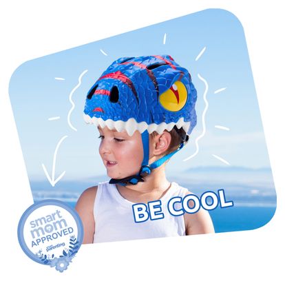 Casque de Vélo pour enfants | Dino Bleu | Crazy Safety | Certifié EN1078