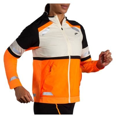 Brooks Run Visible 2.0 White/Orange Women's Reflective Jacket