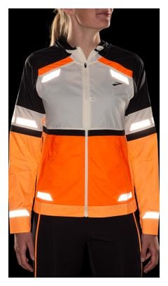 Brooks Run Visible 2.0 White/Orange Women's Reflective Jacket