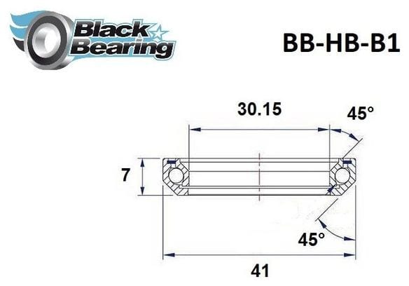 Black bearing - B1 - Roulement de jeu de direction 30.15 x 41 x 7 45/45°
