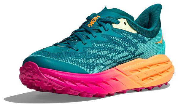 Hoka Speedgoat 5 Blue Orange Pink Women's Trail Running Shoes