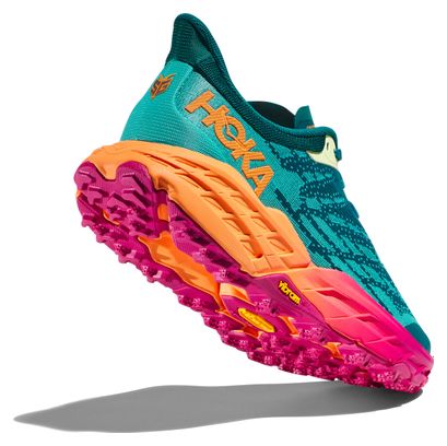 Chaussures de Trail Running Femme Hoka Speedgoat 5 Bleu Orange Rose