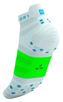 Compressport Pro Racing V4.0 Ultralight Run Low sokken Wit/Blauw/Groen