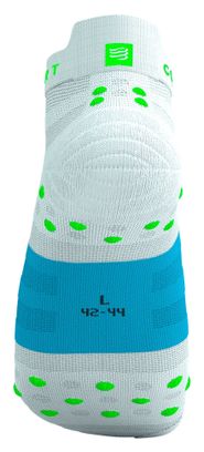 Compressport Pro Racing V4.0 Ultralight Run Low sokken Wit/Blauw/Groen