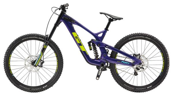 GT Fury Carbon Expert 27.5 Full Suspension MTB Shimano Zee 10S 27.5'' Purple Chartreuse Green 2019