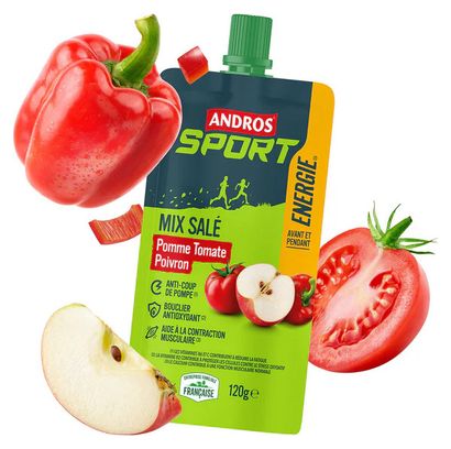 Purée énergétique Salée Andros Sport Pomme/Tomate/Poivron - 120g