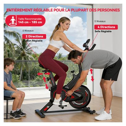 Vélo d'appartement Silencieux 4kg Roue d'Inertie Cardio