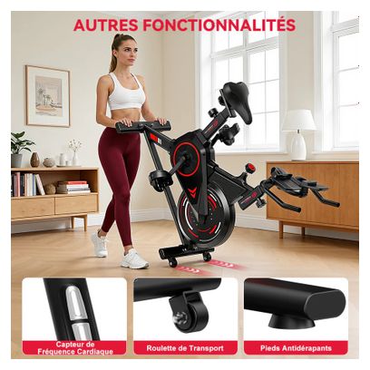 Vélo d'appartement Silencieux 4kg Roue d'Inertie Cardio
