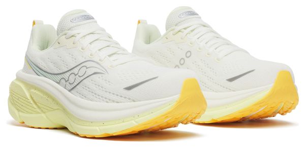 Saucony Hurricane 25 Women's Running Shoes in White/Yellow