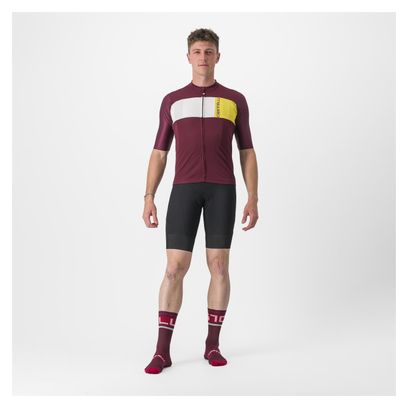 Castelli Prologo 7 Kurzarmtrikot Rot Bordeaux