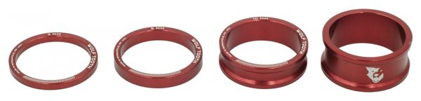 Wolf Tooth Precision Headset Spacers Kit (x4) Red