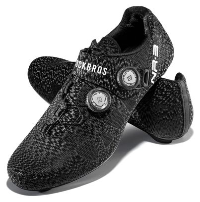 Chaussures de route à double molette ROCKBROS noire