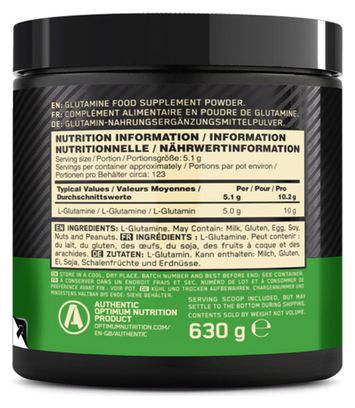 Glutamine Powder (630g) - Optimum Nutrition - Glutamine