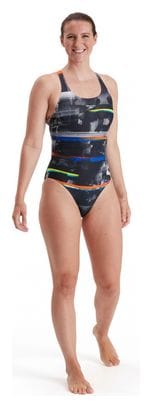 Costume da bagno donna End+ Placem Dig Powerb nero arancione