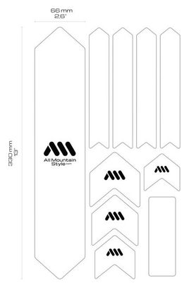 ALL MOUNTAIN STYLE Honey Comb XL Frame Protector Kit 10 stuks - Zwart