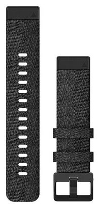 Garmin QuickFit 20 mm Nylon Armband schwarz meliert